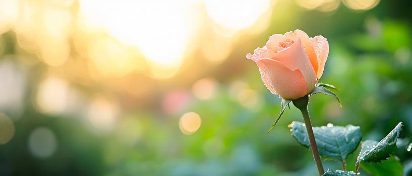 Rose délicate dans la douce lumière du matin par Poster Art Shop