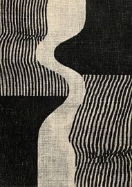 Abstrakte Kurven und Streifen in Schwarz-Beige von Niklas Maximilian