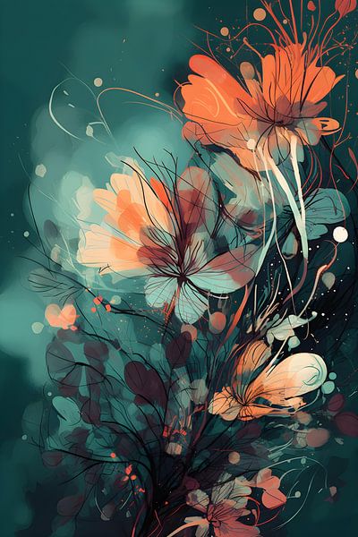 Abstracte bloemen van NJ Midnight Studio
