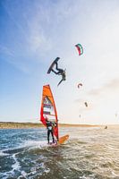 Sunset kitesurfing