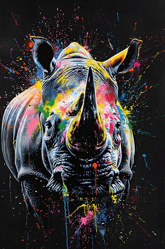 Nashorn Nahaufnahme Kunst von MNS Designs