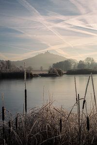 Silence glacial au bord du lac : le château de Wachsenburg à l'aube hivernale
