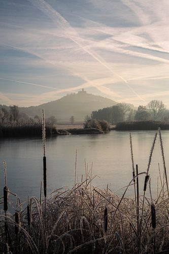 Silence glacial au bord du lac : le château de Wachsenburg à l'aube hivernale