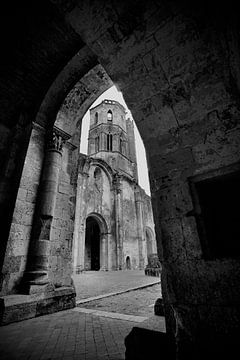 The mystery of Abbey Sauve-Majeure Black and White by Jos Voormolen