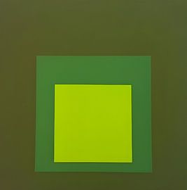 Josef Albers - Hommage an den Platz, olivgrün, High Resolution von Vivanne