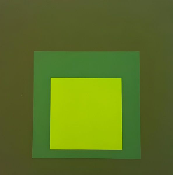 Josef Albers - Hommage an den Platz, olivgrün, High Resolution von Vivanne