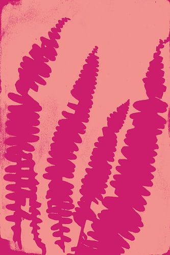 Moderne botanische kunst. Boho Fern in heldere kleuren nr. 6