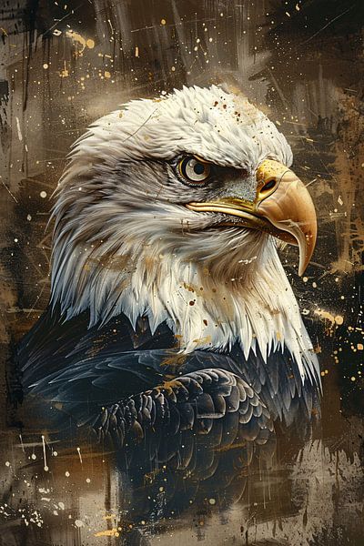 Majestic eagle portrait in abstract style by Art & Soul Creations