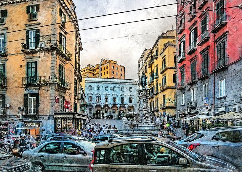 Neapol Napoli Italië stadskunst #Napoli van JBJart Justyna Jaszke