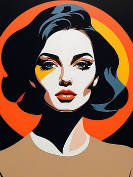 Pop Art Frau Porträt Abstrakte Geometrische Kunst