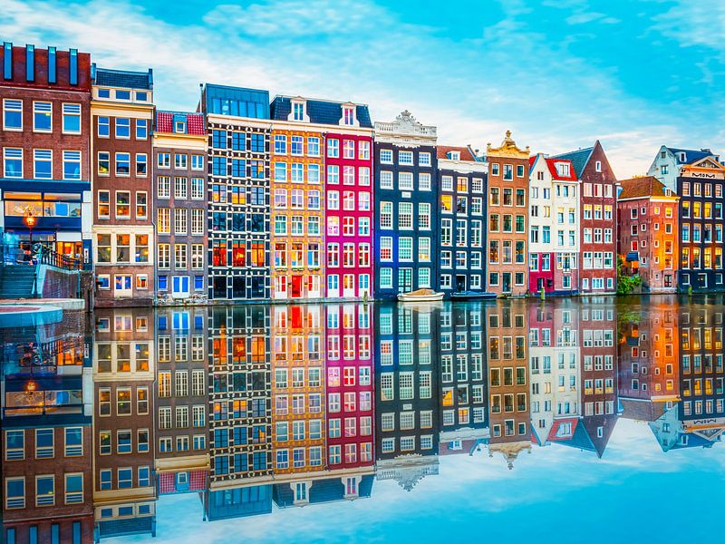 Amsterdam mit bunten Häuser von Mustafa Kurnaz