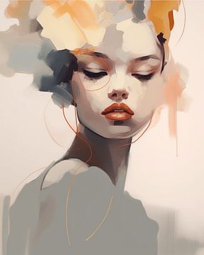 Modern and abstract illustrated portrait by Carla Van Iersel
