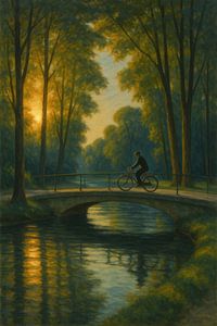 Sonnenuntergang im Münchner Park: Goldenes Licht im Englischen Garten
