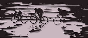 Cyclists in bad weather by ! Grobie