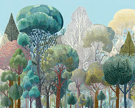 Farbenfrohe Bäume | Tree Dance von Blumen Studio