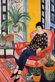 Frau im Wohnzimmer von Artsy