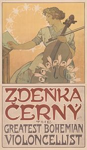 Zdeňka Černý De grootste Boheemse violoncellist van Alphonse Mucha