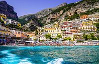 POSITANO VIEW FROM THE SEA van Monique Van Den Bogaert thumbnail