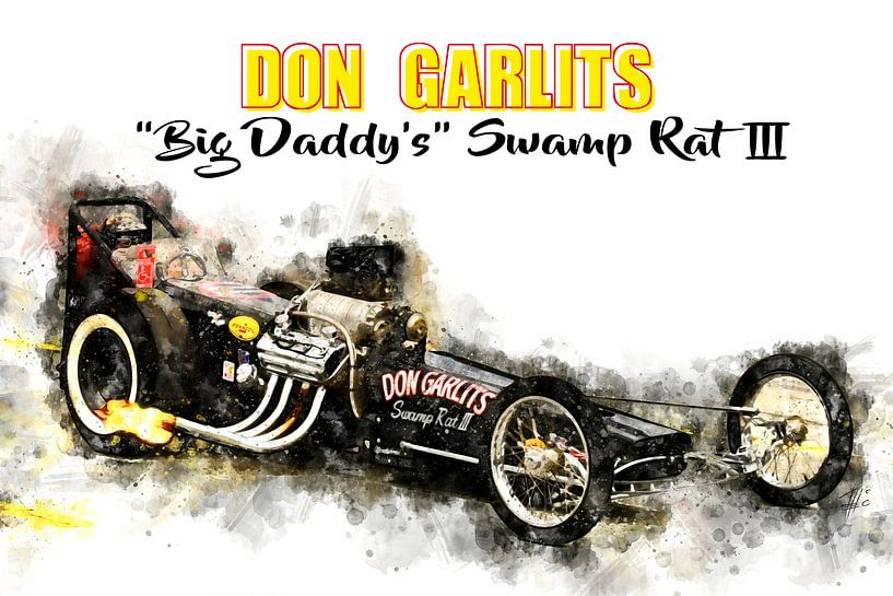 Don Garlits, Swamp Rat 3, mit Titel von Theodor Decker