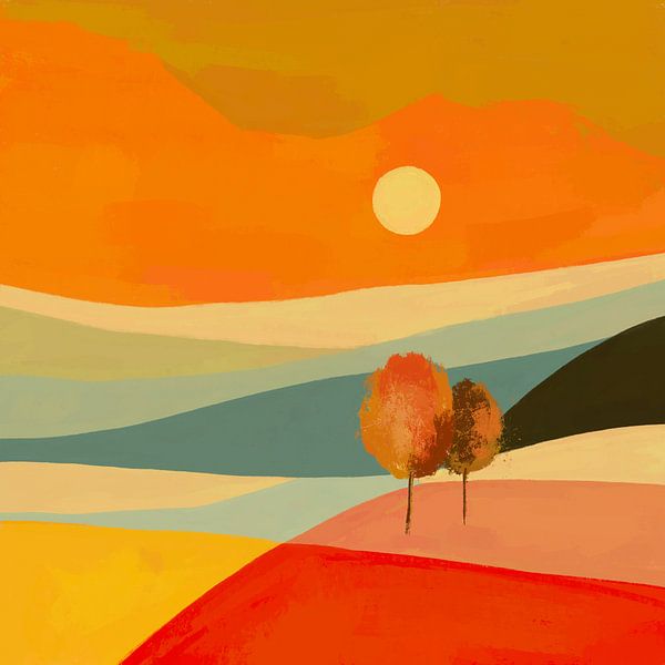 Two Trees at Dusk by Cats & Dotz