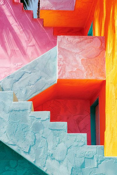 Bunte Treppe in Los Angeles von Philippe HUGONNARD