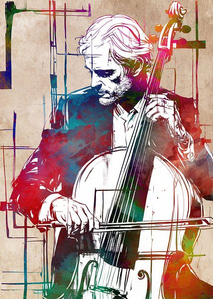 Contrabas muziekkunsten #contrabas van JBJart Justyna Jaszke