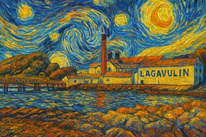 Lagavulin-Destillerie im Stil von Vincent van Gogh