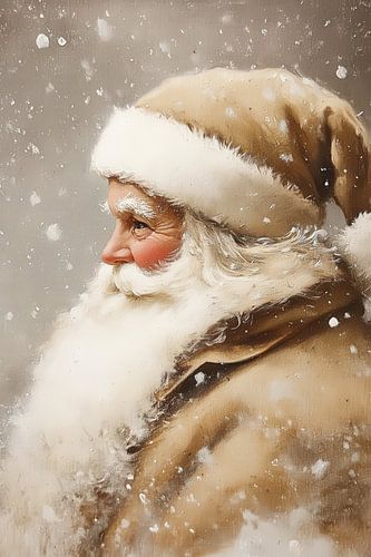 Vintage Santa Painting
