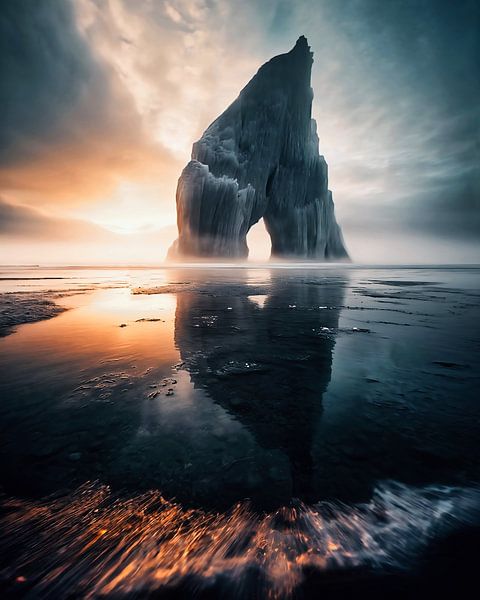Iceberg au lever du soleil par fernlichtsicht