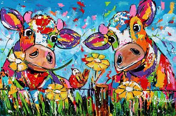 duo tussen de bloemen