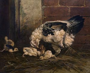 Charles Verlat, Henne mit Küken
