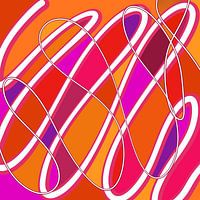 Retro Vibes - Art abstrait des années 70 en orange, rose &amp ; jaune avec des lignes dynamiques