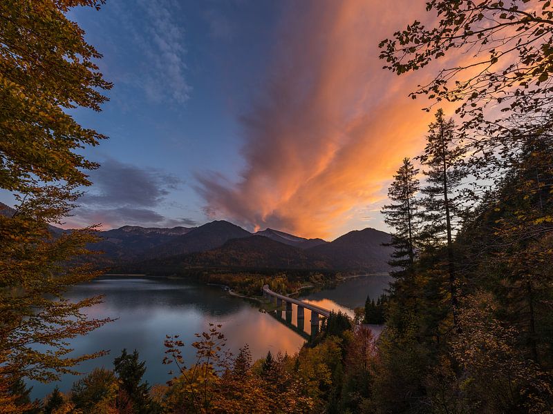 Sunset at Sylvenstein by Denis Feiner