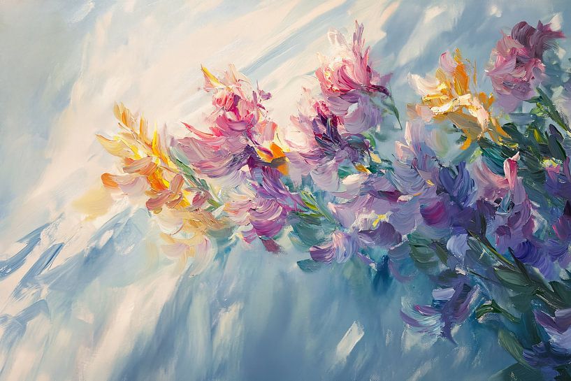 Impressionistisch bloemen kunstwerk met licht van Imperial Art House
