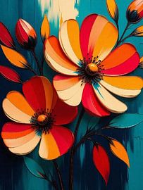 Fleurs abstraites vibrantes