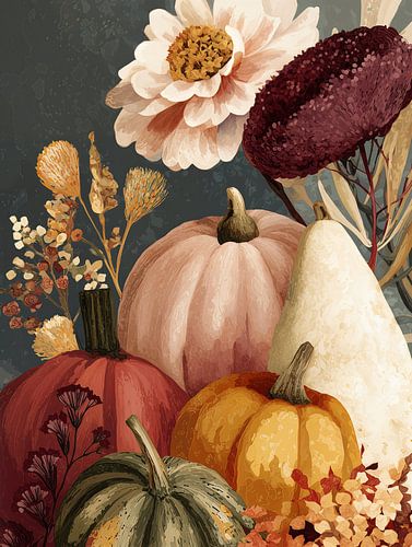 Herfst Stilleven met Pompoenen