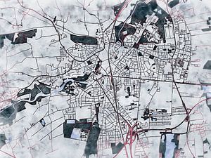 Karte von Dachau im stil 'White winter'