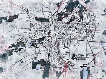 Kaart van Dachau in de stijl 'White Winter' van Maporia