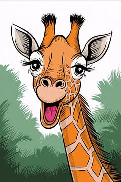 Speelse illustratie van een giraffe van Art & Soul Creations