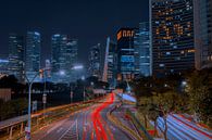 Singapore night photography long shutter speed auto lines. by Claudia De Vries thumbnail