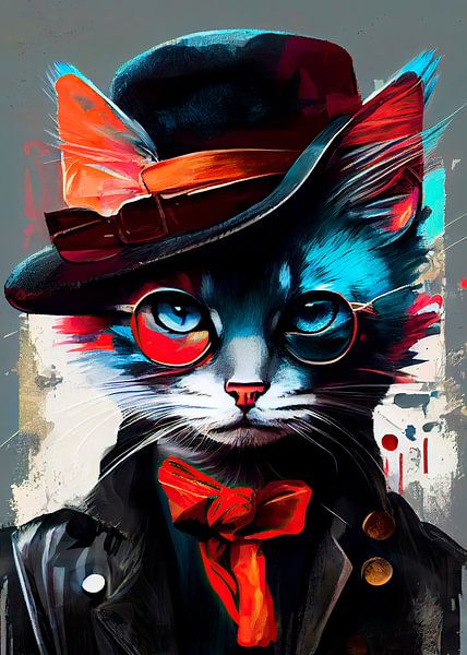 hipster cat Luna #cat by JBJart Justyna Jaszke