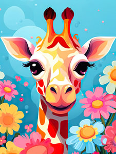 Verspielte Giraffe Kinderzimmer
