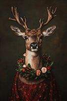 Chique kerst portret van een hert