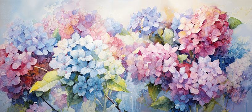 Painting hydrangea&#039;s by Eye catching paintings