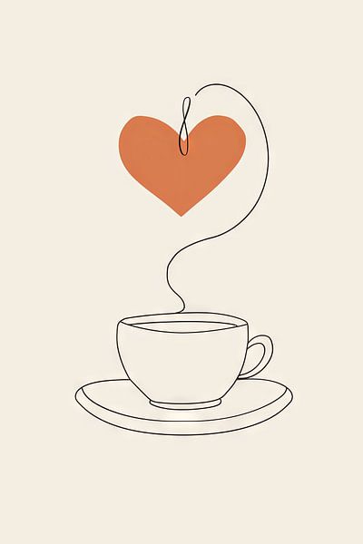 Coffee Line Art by Poster Art Shop