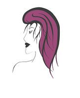 Frau mit rosa Haaren