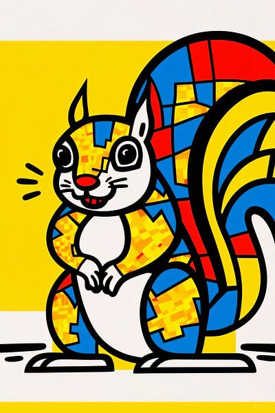 Illustration artistique d'un écureuil coloré par Imperial Art House