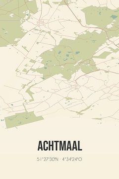 Vintage landkaart van Achtmaal (Noord-Brabant) van Rezona
