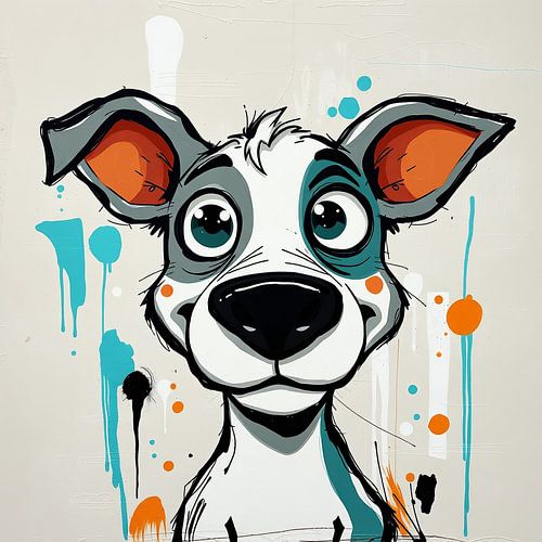 Brutale hond - Moderne stedelijke kunst cartoonillustratie