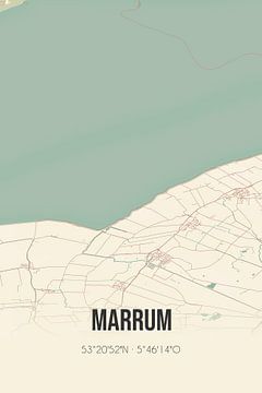 Vintage landkaart van Marrum (Fryslan) van MijnStadsPoster